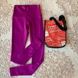 Lululemon leggings (purple) size 4 with bag